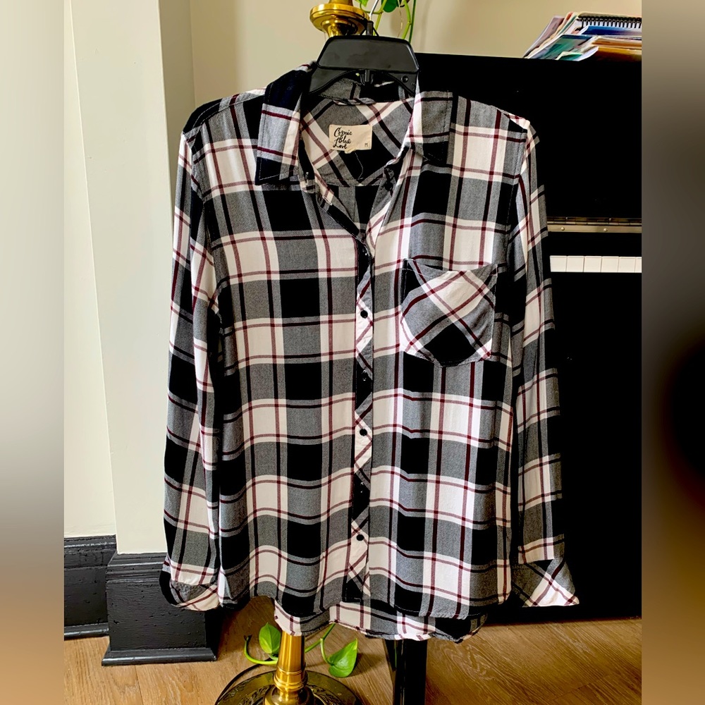 Cosmic Blue Love plaid shirt